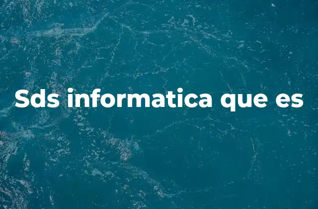Sds Informatica que es