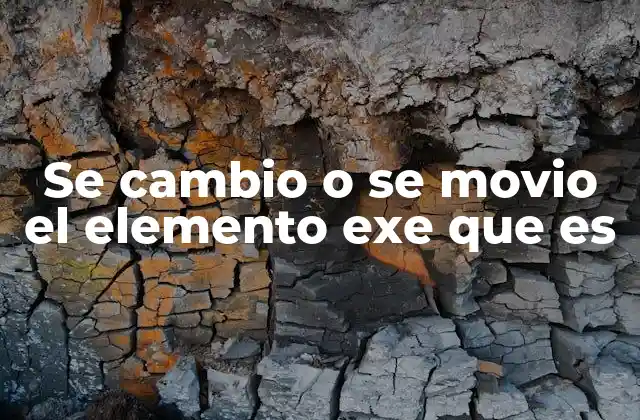 Se Cambio o Se Movio el Elemento Exe que es