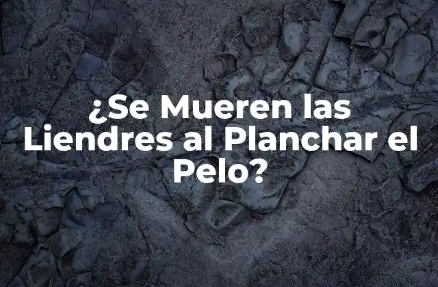 ¿se Mueren las Liendres Al Planchar el Pelo?