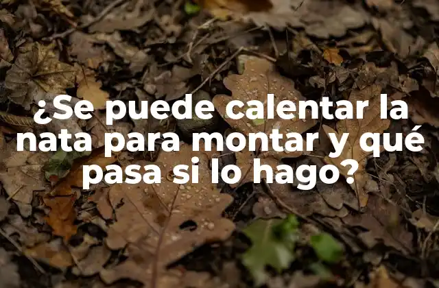 ¿se Puede Calentar la Nata para Montar y Qué Pasa Si Lo Hago?