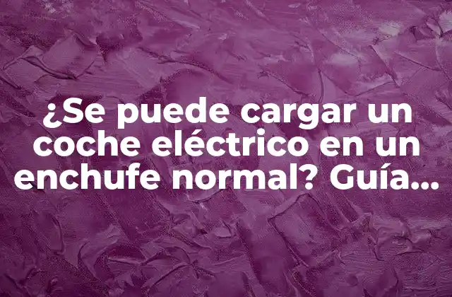 ¿se Puede Cargar un Coche Eléctrico en un Enchufe Normal? Guía Completa