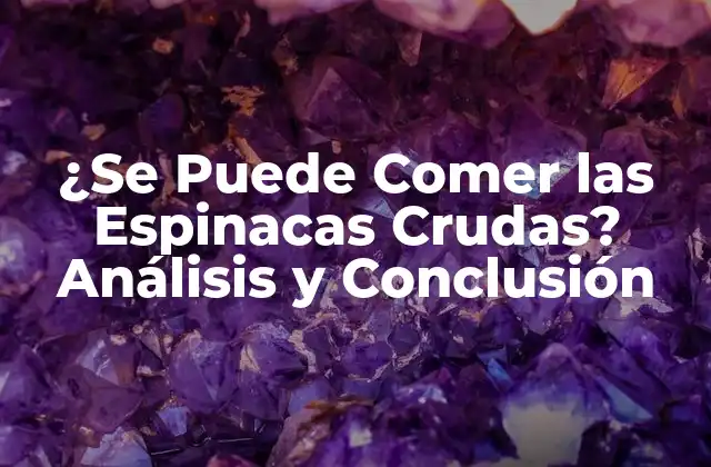 ¿se Puede Comer las Espinacas Crudas? Análisis y Conclusión
