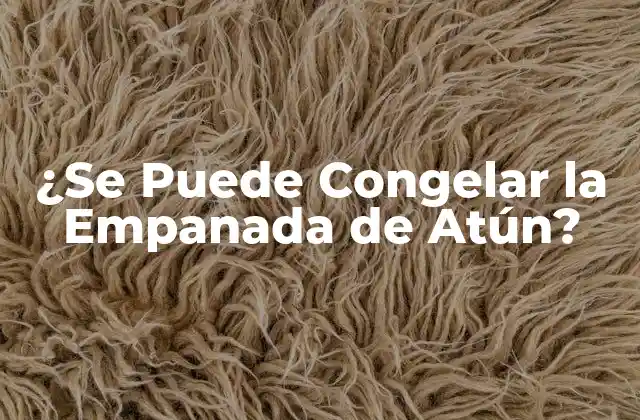 ¿se Puede Congelar la Empanada de Atún?