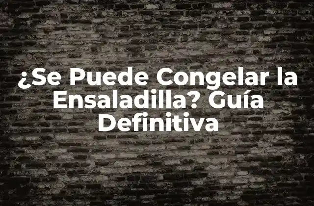 ¿se Puede Congelar la Ensaladilla? Guía Definitiva