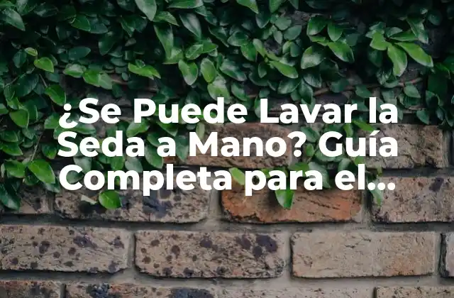 ¿se Puede Lavar la Seda a Mano? Guía Completa para el Cuidado de la Seda