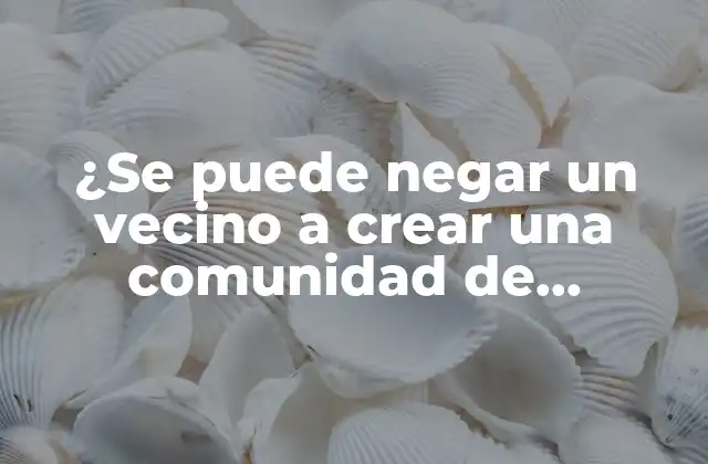 ¿se Puede Negar un Vecino a Crear una Comunidad de Propietarios?