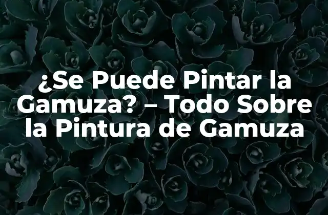 ¿se Puede Pintar la Gamuza? – Todo sobre la Pintura de Gamuza