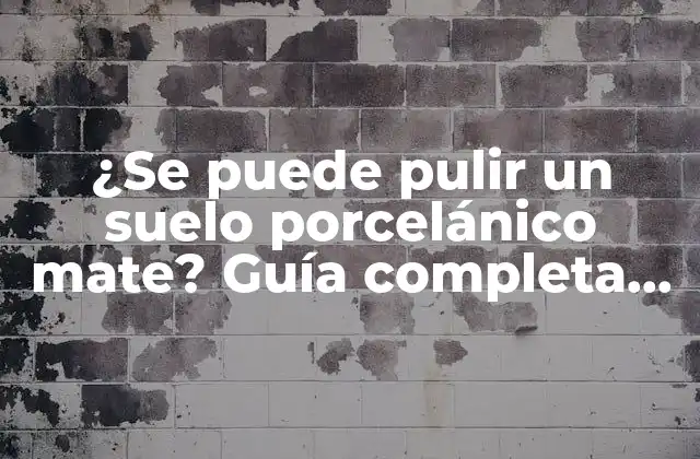 ¿se Puede Pulir un Suelo Porcelánico Mate? Guía Completa para Restaurar Su Brillo