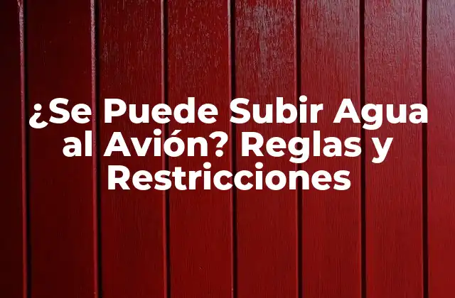 ¿se Puede Subir Agua Al Avión? Reglas y Restricciones