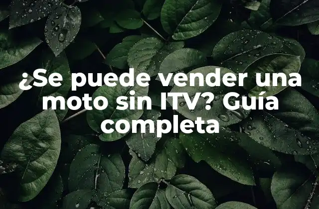 ¿se Puede Vender una Moto sin Itv? Guía Completa 2 ¿Qué es la ITV y por qué es importante?