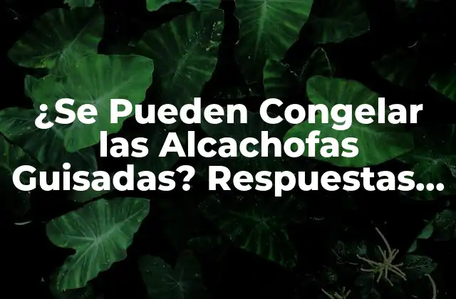 ¿se Pueden Congelar las Alcachofas Guisadas? Respuestas y Consejos