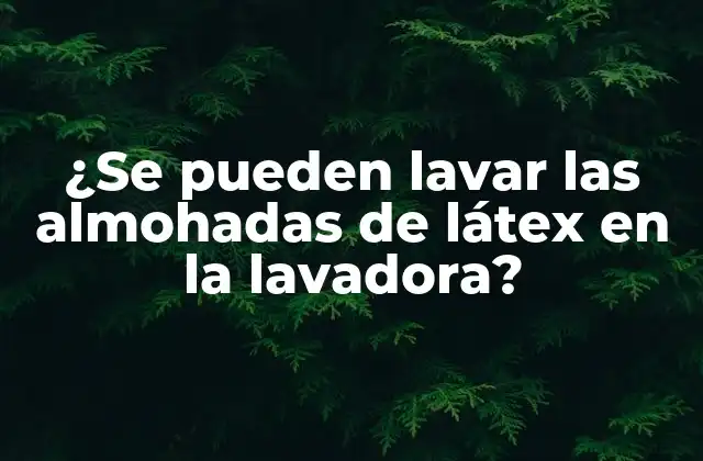 ¿se Pueden Lavar las Almohadas de Látex en la Lavadora?