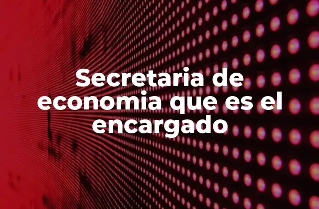 Secretaria de Economia que es el Encargado