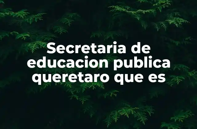 Secretaria de Educacion Publica Queretaro que es