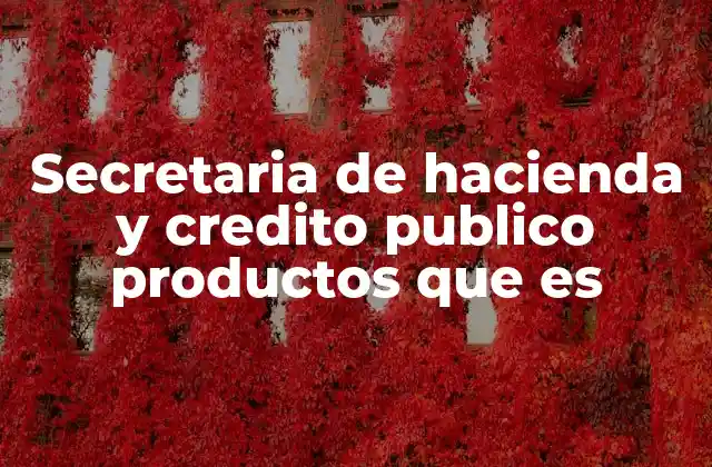 Secretaria de Hacienda y Credito Publico Productos que es