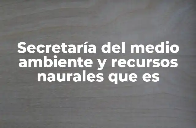 Secretaría Del Medio Ambiente y Recursos Naurales que es