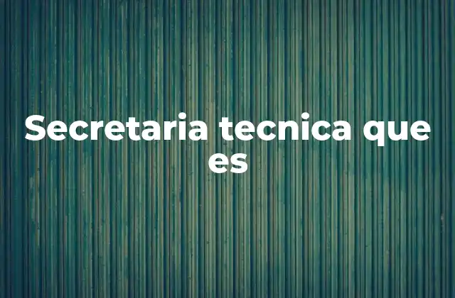 Secretaria Tecnica que es