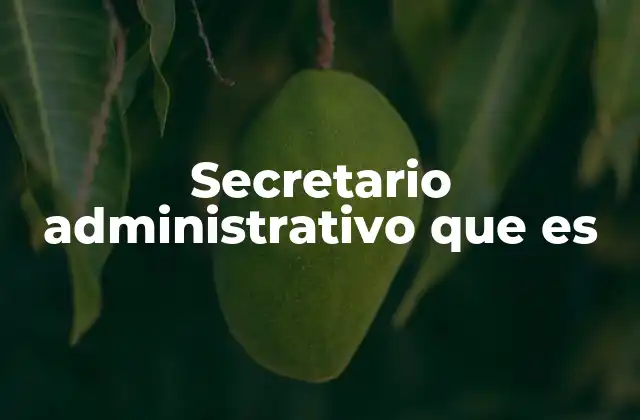 Secretario Administrativo que es