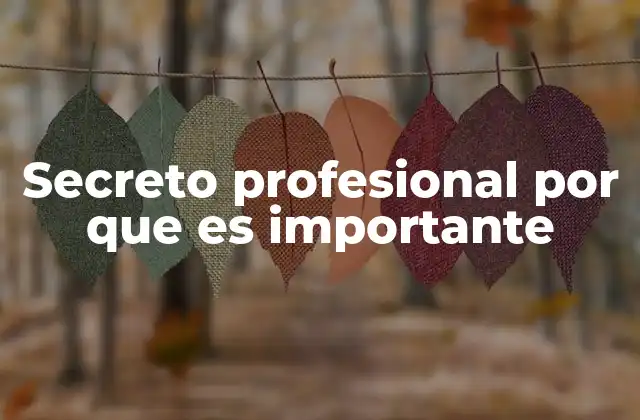 Secreto Profesional por que es Importante