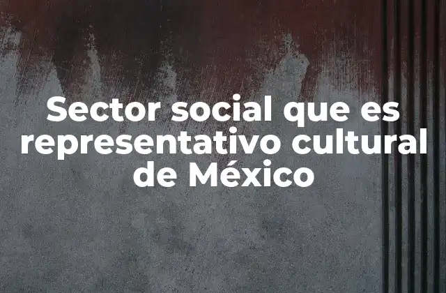 Sector Social que es Representativo Cultural de México
