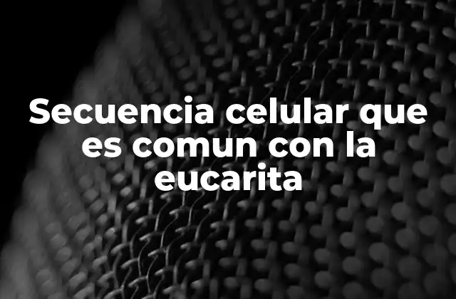 Secuencia Celular que es Comun con la Eucarita