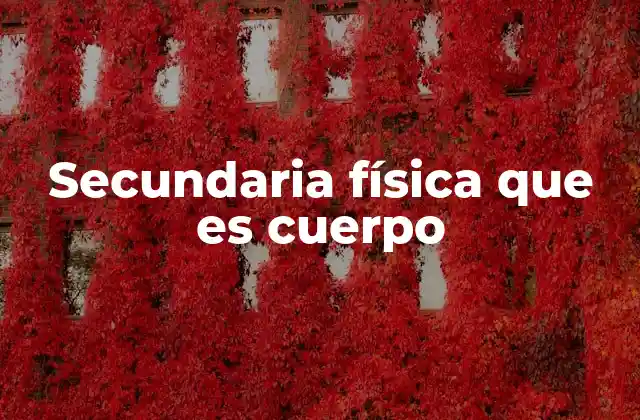 Secundaria Física que es Cuerpo