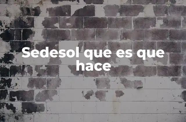 Sedesol que es que Hace