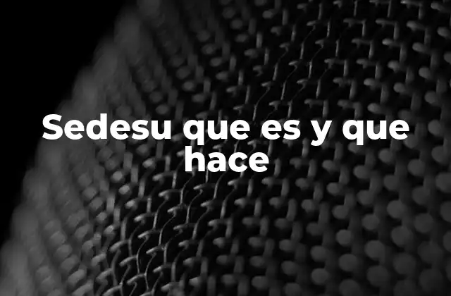 Sedesu que es y que Hace