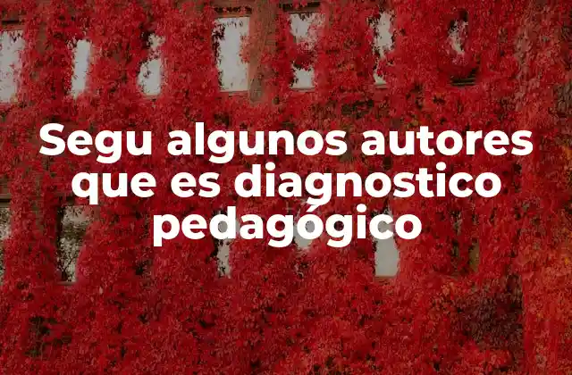 Segu Algunos Autores que es Diagnostico Pedagógico