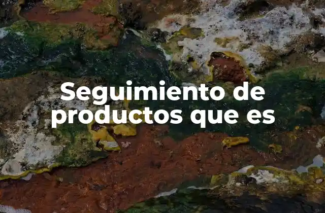 Seguimiento de Productos que es