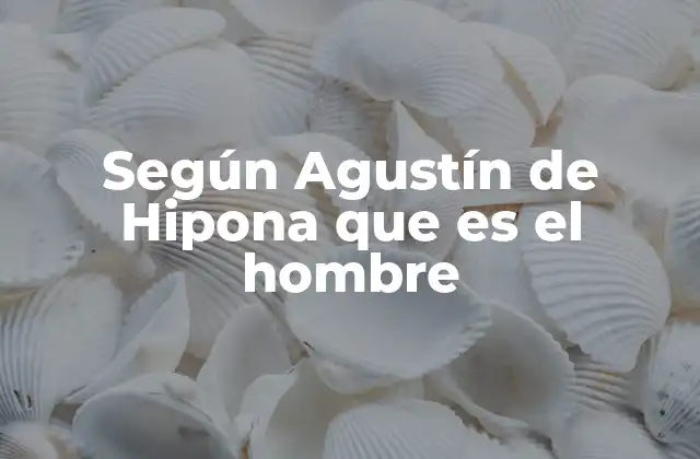 Según Agustín de Hipona que es el Hombre