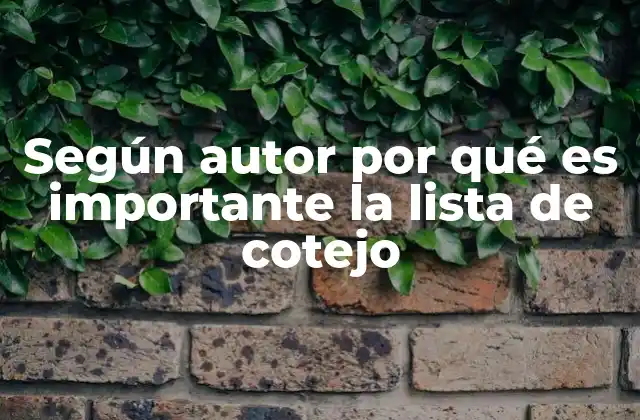 Según Autor por Qué es Importante la Lista de Cotejo