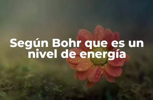 Según Bohr que es un Nivel de Energía