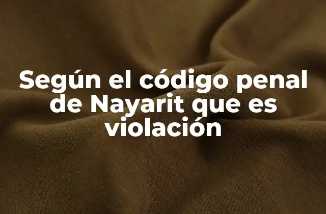 La tipificación legal de los delitos de violación en Nayarit