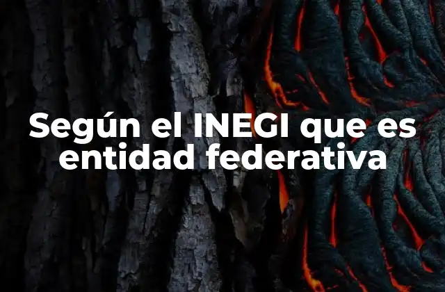 Según el Inegi que es Entidad Federativa