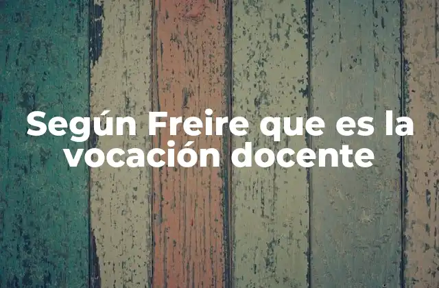 El rol del docente en la visión freireana