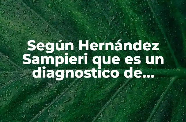 Según Hernández Sampieri que es un Diagnostico de Investigación