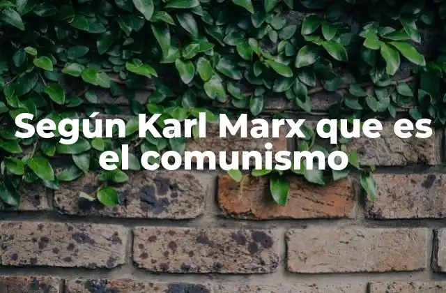 Según Karl Marx que es el Comunismo