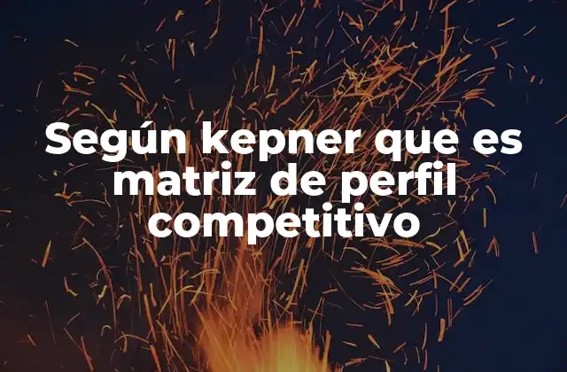 Según Kepner que es Matriz de Perfil Competitivo