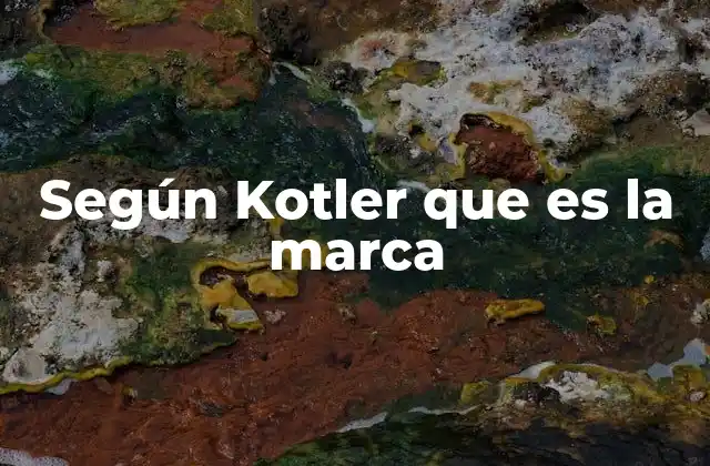 Según Kotler que es la Marca