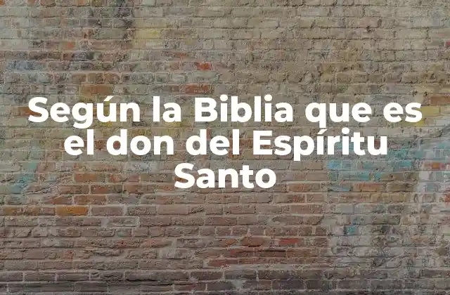 Según la Biblia que es el Don Del Espíritu Santo