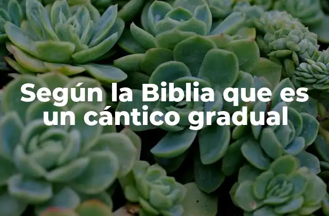 Según la Biblia que es un Cántico Gradual
