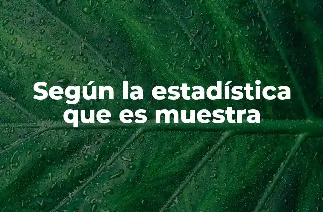 Según la Estadística que es Muestra