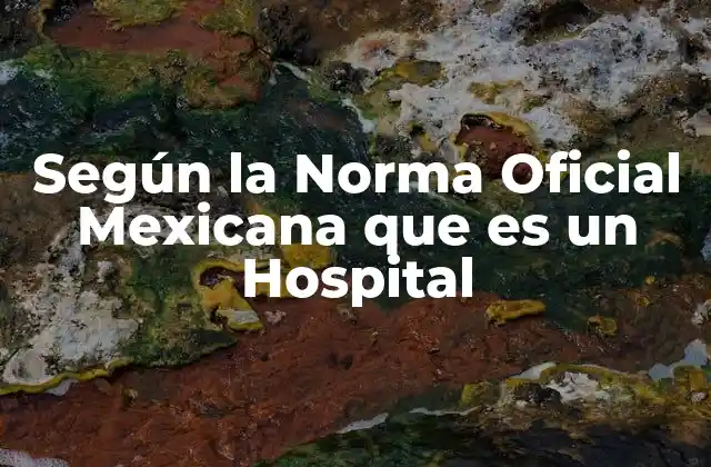 Según la Norma Oficial Mexicana que es un Hospital