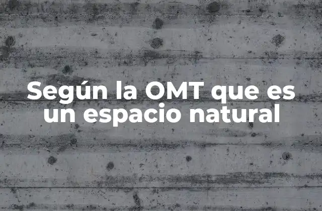 Según la Omt que es un Espacio Natural