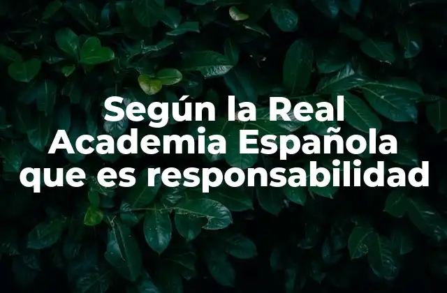 Según la Real Academia Española que es Responsabilidad