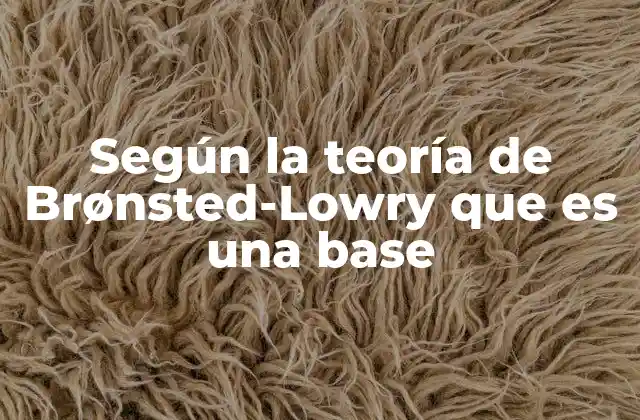 Según la Teoría de Brønsted-lowry que es una Base