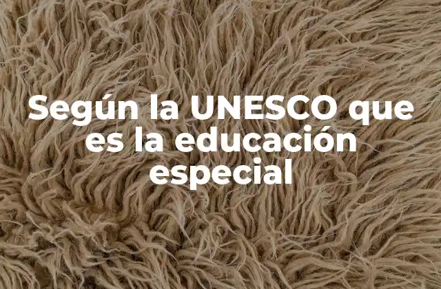 Según la Unesco que es la Educación Especial