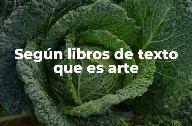 Según Libros de Texto que es Arte