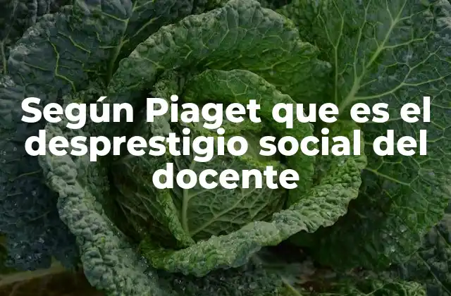 Según Piaget que es el Desprestigio Social Del Docente